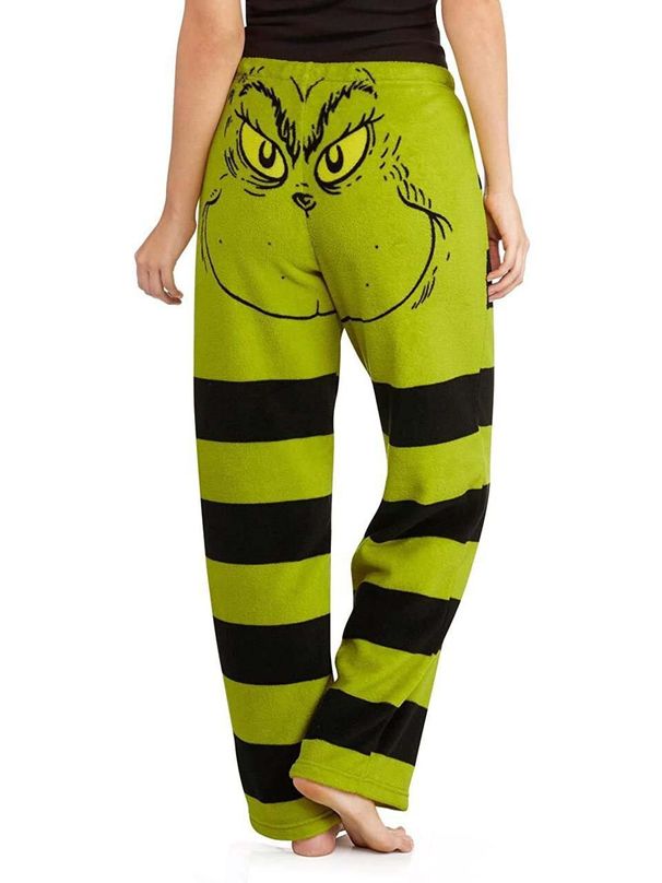 Women's Christmas Grinch Striped Pajama Pants_voghion.com