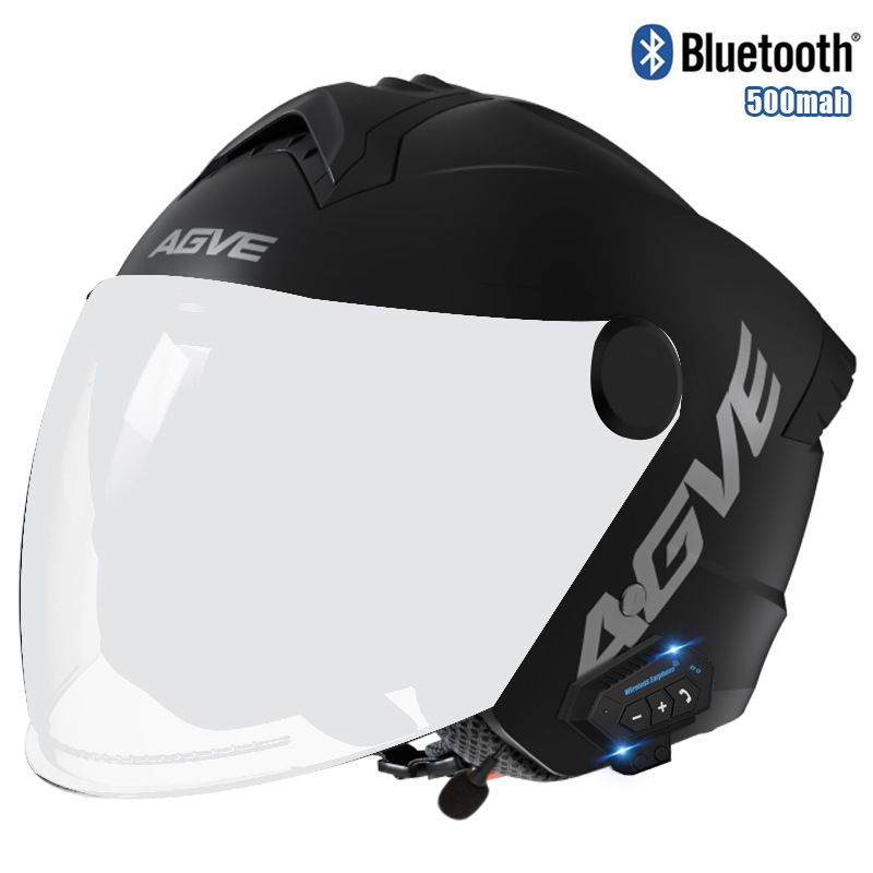 3C Certified 3/4 Motorcycle Helmet With Dual Visor & Bluetooth – Lightweight ABS Shell, 8 Color Options_voghion.com