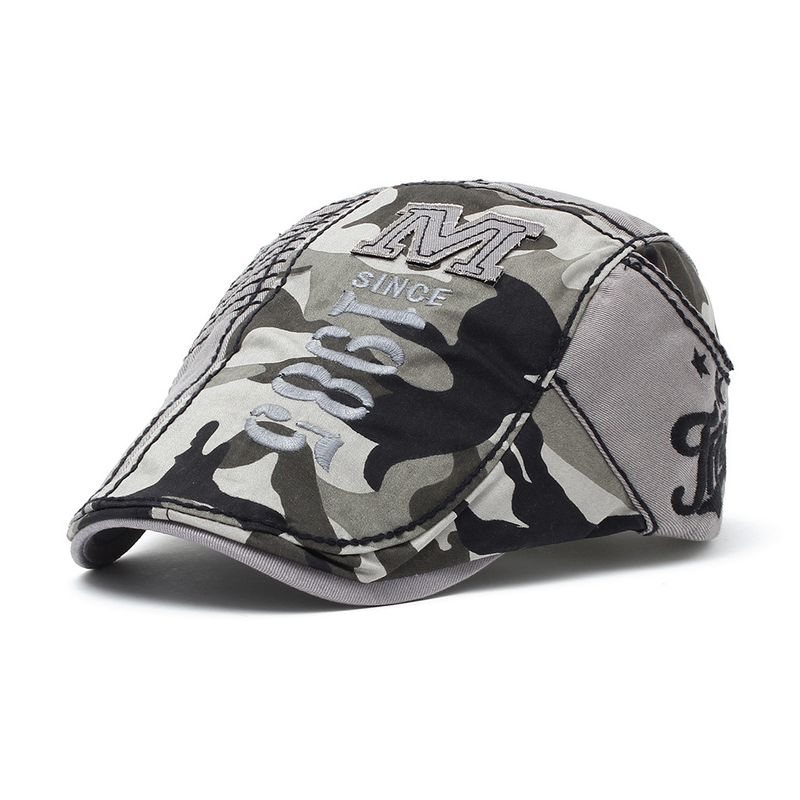 Nouvelle casquette en coton pour hommes, chapeau de camouflage épissé, chapeau d'extérieur décontracté avec lettres brodées_voghion.com