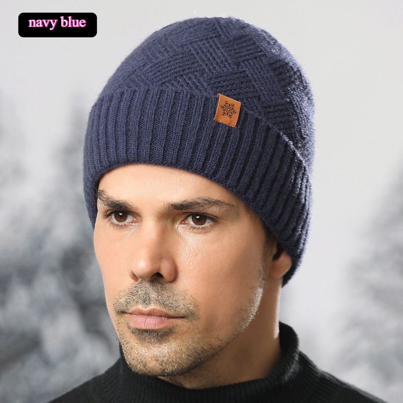 Winter-Strickmütze für Herren, kältebeständiger Strickschal, gestapelte und verdickte doppellagige Schalhandschuhe, dreiteiliges Mützenset_voghion.com