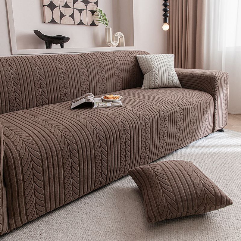 ​​Sofabezug aus Jacquard-Samt – Dehnbarer Schonbezug für Anbausofas (Streifendesign, katzenabweisend) – Universelle Passform für 1-5-Sitzer-Sofas​_voghion.com