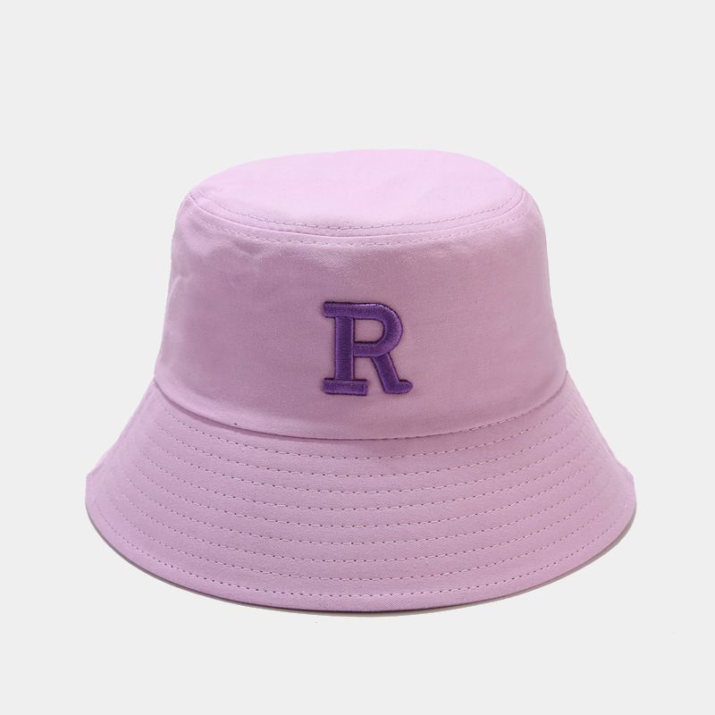 Primavera ed estate nuovo cappello da pescatore con lettera tridimensionale R per studenti uomini e donne casual versatile cappello da bacino mostra un viso piccolo_voghion.com