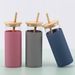 Coperchio 1 pz in gomma borosilicata colorata, vetro, bottiglie di bambù, custodia per acqua, 16 once, cannuccia in silicone e_voghion.com