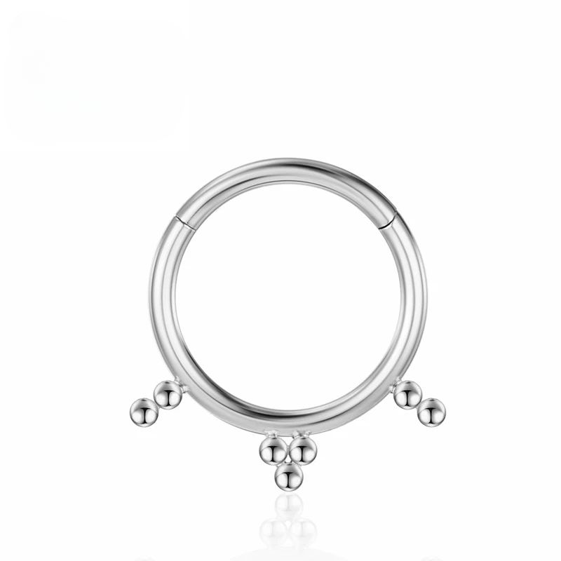 F136 Titan Piercing Nasenringe Hoop Tragus Zirkon Helix Ohrringe Knorpel Scharnierabschnitt Frauen Clicker Körperschmuck Charming_voghion.com