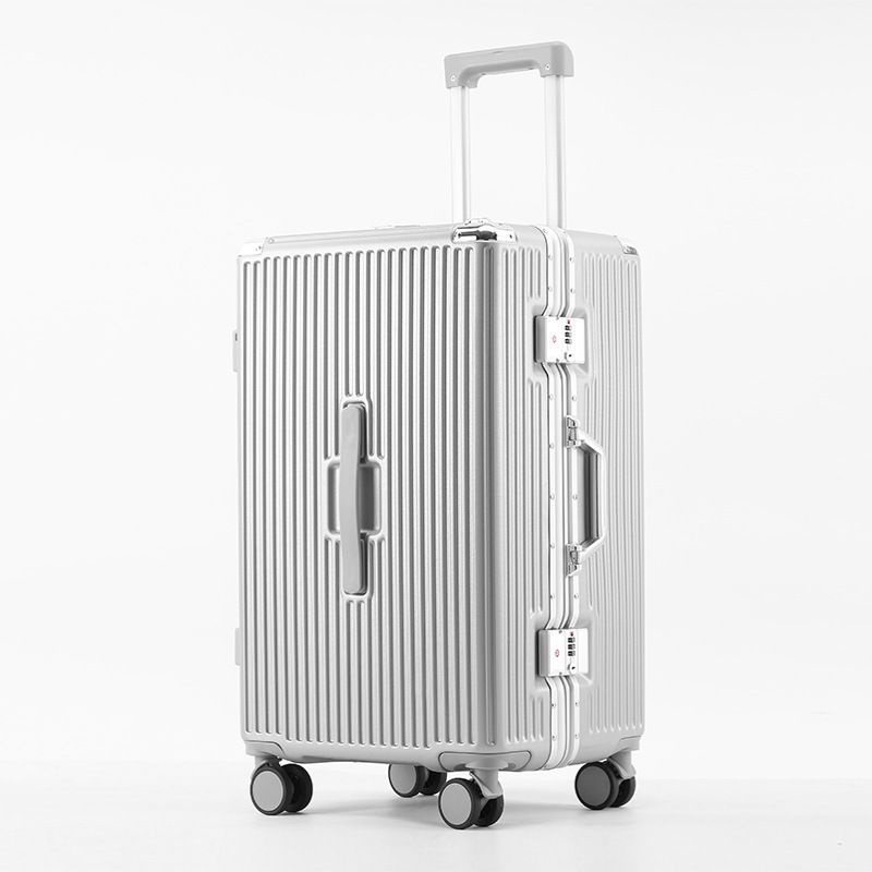 Large Capacity Thickened Aluminum Frame Password Travel Suitcase 26 Inch Shatterproof Sturdy Trolley Case_voghion.com