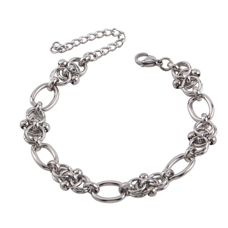Hip Hop Motorcycle Metal Stainless Steel Spliced Handmade Chain Street Style Personality Men's Bracelet_voghion.com