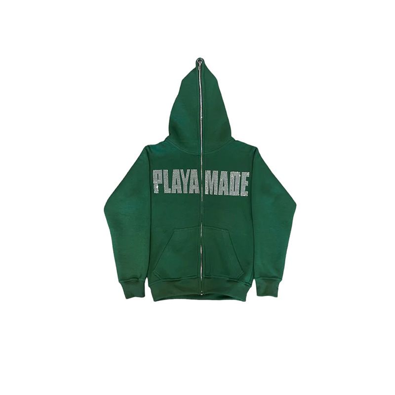 Herrenbekleidung Heißer Diamantpullover Buchstabe neuer Y2K Männer und Frauen Reißverschluss Langarm Hoodie Mode lässig Punkjacke Sweatshirt_voghion.com