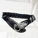 Rhinestone Patchwork Wide Belt For Women Coat Dress Leather Elastic Waist Cincher_voghion.com