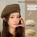 Hairy beret children's autumn and winter 2023 new face, small Maillard style fashion, bud painter hat trend_voghion.com