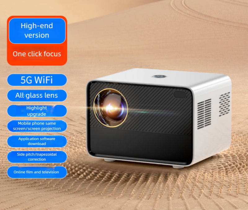 2024 New For Home Bedroom Small Ultra-Clear HD Student Dormitory With Phone Screen Casting 5G Projector_voghion.com