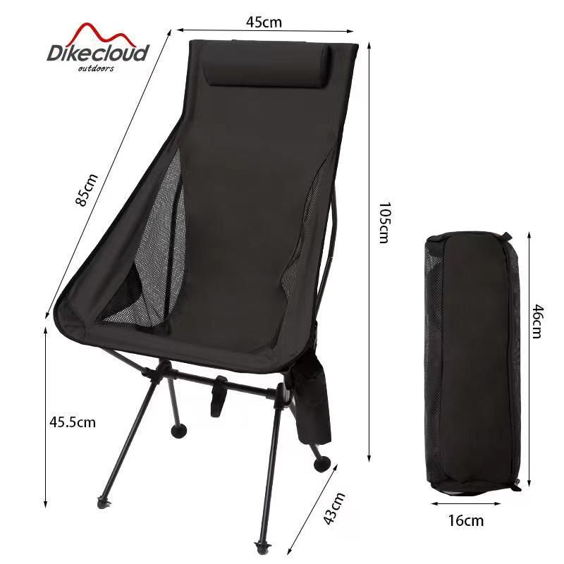 Moon Chair, Reclining Chair, Outdoor Folding Chair, Fishing Chair, Cup Bag With Pillow, Three Colors Optional_voghion.com