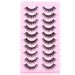 Eyelashes Set New 10 Pairs Of Thick False Eyelashes Three Dimensional Curling Fluffy Trumpet Shaped Cat Eye Tail Lengthened Eyelashes_voghion.com