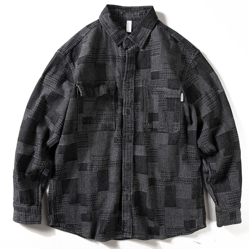 Camisa de manga larga para hombre, estilo retro, holgada y moderna, con diseño a cuadros, estilo nicho, elegante camisa vaquera._voghion.com