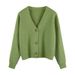 Korean-Style Oversized Cardigan Sweater – Soft V-Neck Button Front Open Knit, Cozy Loose Fit, Casual Chic_voghion.com