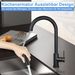 Glitzerlife Wasserhahn Küche Küchenarmatur Schwarz - Ausziehbar Spültischarmatur Mit Brause Mischbatterie 360° Drehbar Armatur Edelstahl Mit 2 Strahlarten Matt_voghion.com
