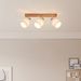 Glitzerlife Deckenleuchte 3 Flammig Deckenlampe Holz - Deckenstrahler Modern Wandstrahler Schwenkbar 350° E14 MAX.25W Für Wohnzimmer Schlafzimmer Küche Flur_voghion.com