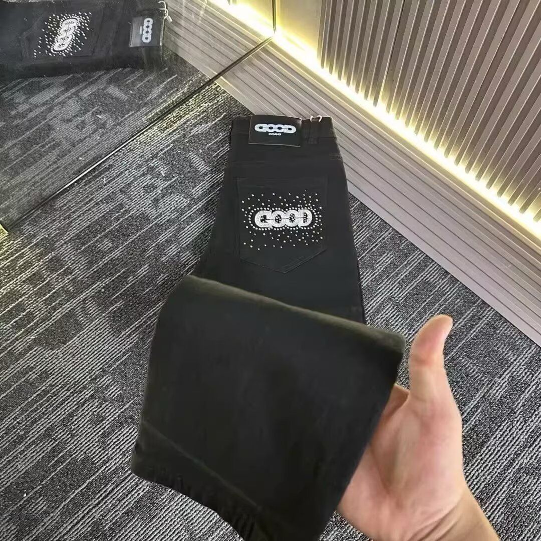 Men's Stretch Slim Fit Straight Leg Jeans - Classic Black Denim Pants For Casual & Commuting (S-3xl)_voghion.com