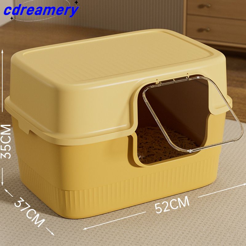 Super Large, Fully Enclosed, Deodorizing And Anti-spatter Litter Box For Cats And Dogs, A Giant Toilet, A Pet Product_voghion.com