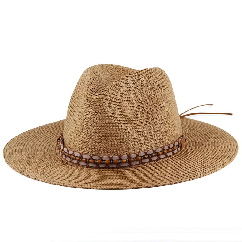 Spring and summer new products for men and women, summer sunshade straw hats, panama hats, outdoor leisure British style hats wholesale_voghion.com