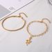 New Style Foot Ornament Trend Gold-plated Fried Dough Twists Snake Shaped Pendant Cross Chain Double Layer Anklet Female_voghion.com