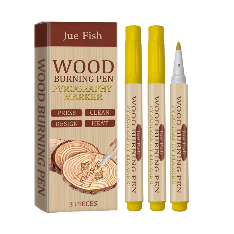 Jue Fish Woodworking Wood Marking Pen Children's Handmade DIY Design Burning Imprint Brush_voghion.com