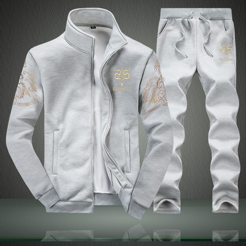 Winter Warm Jacket Pants Tracksuit Men Coats Trousers Sets Casual Sports Jackets Two Piece Set Stand Collar Clothing_voghion.com