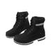 Women's Chunky Sole Ankle Boots Waterproof PU Leather Round Toe Lace-Up Combat Boots For Women Size 42_voghion.com