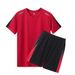 Sportstøjsæt til mænd, lavet af polyester, ultratyndt sommertøj, høj elasticitet, afslappet, hurtigtørrende, todelt herresæt_voghion.com