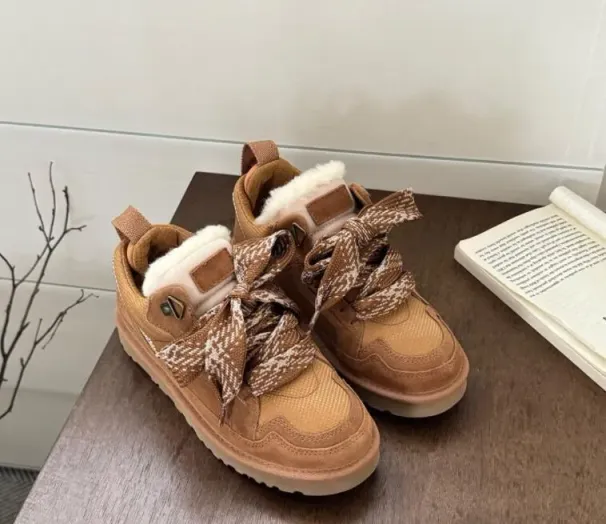 Klassikalised Low Mel vabaajajalatsid LowMel sügis-talve naiste lumetops hubased lambanahast sportsaapad_voghion.com