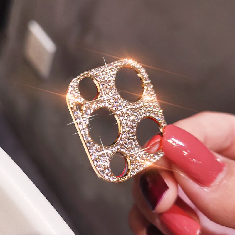 Shiny Bling Diamond Camera Lens Protector Case For iPhone 13 12 Mini 11 14 Pro Max Rhinestone Glitter Metal Screen Protect Film_voghion.com