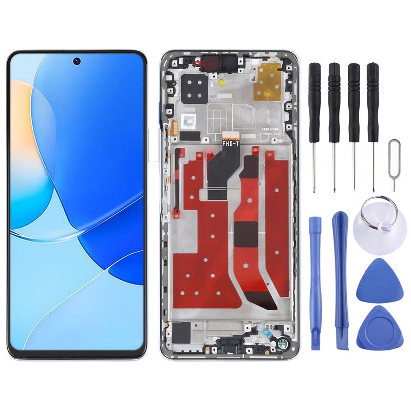 Origineel LCD-scherm en digitizer, volledige montage met frame voor Huawei Nova 9 SE (zilver)_voghion.com