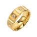 Herrenschmuck Matt Gesicht Blume Diamantring Titan Stahl plattiert K Gold Persönlichkeit Ring_voghion.com