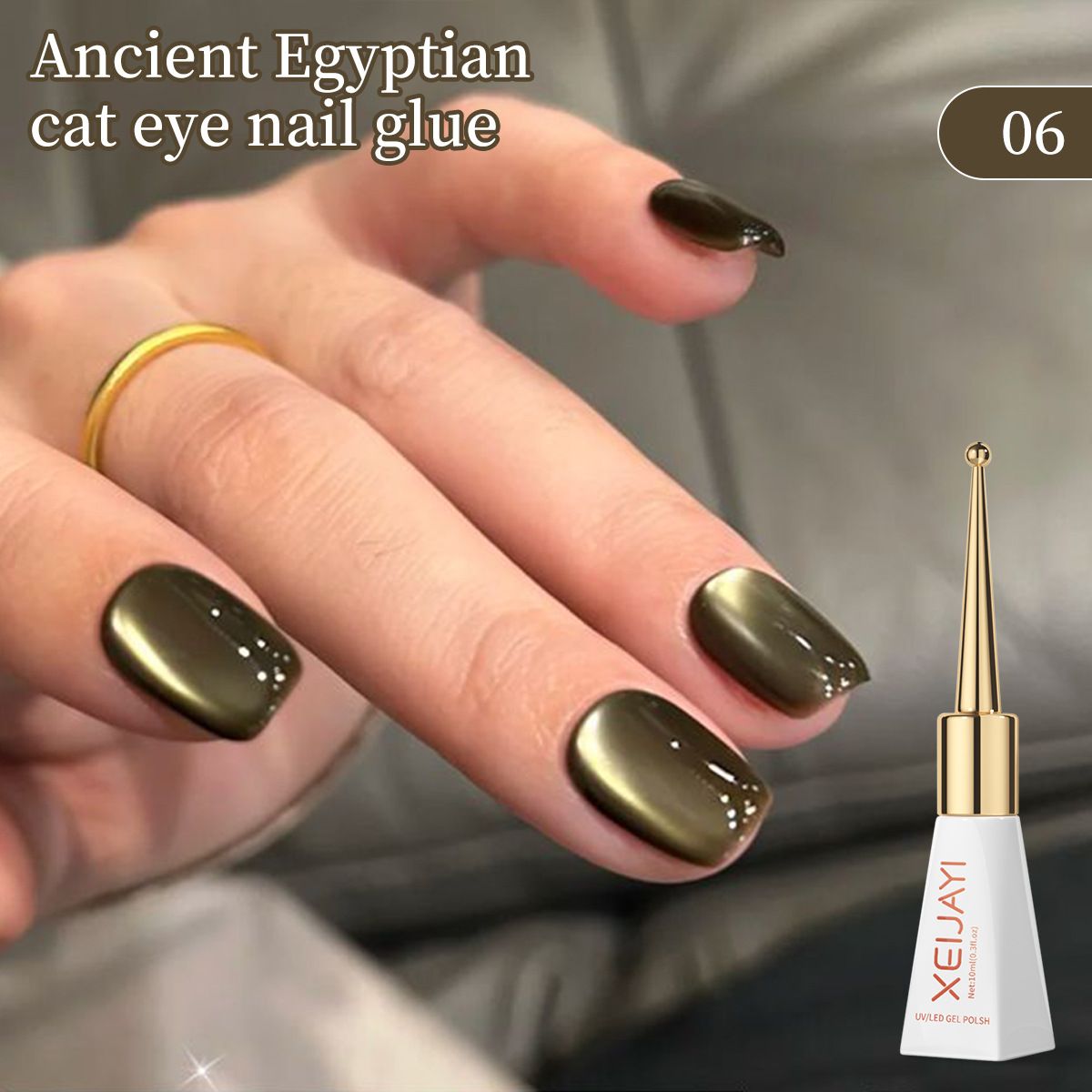 Nagelkleber Altägyptischer Katzenaugen-Nagellack 2024 Neuer beliebter Internet-Promi-Katzenaugen-Lack mit kleiner Glühbirne für Nagelstudios_voghion.com