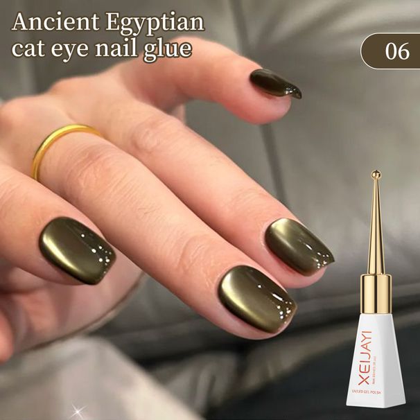 Nagelkleber Altägyptischer Katzenaugen-Nagellack 2024 Neuer beliebter Internet-Promi-Katzenaugen-Lack mit kleiner Glühbirne für Nagelstudios_voghion.com