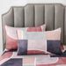 Geometrisches, rosafarbenes Spannbettlaken-Set aus Polyester mit 3D-Druck und abstraktem Design für Twin-, Full-, Queen- und Kingsize-Betten_voghion.com