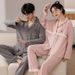 Baumwolle langarm pyjamas für paare herbst winter, casual strickjacken in frühling herbst, lose sitzende männer und_voghion.com