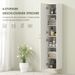 Wandmontierter Badezimmerschrank, Lackierte Oberfläche, 6 Regale, MDF, Bianco_voghion.com