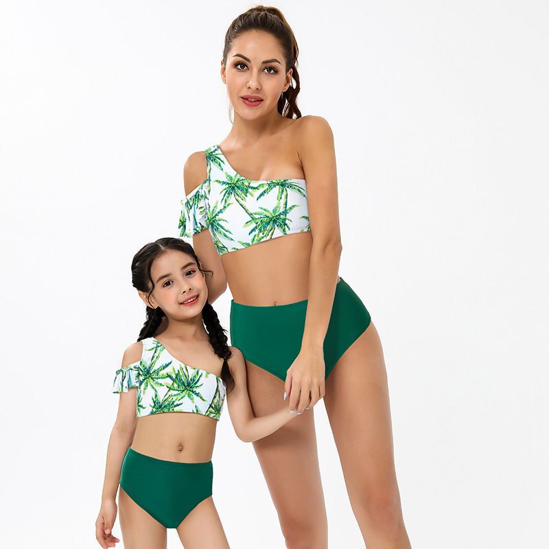 Traje de baño para padres e hijos, madre e hijos, cintura alta dividida, bikini de comercio exterior, nuevos fabricantes de trajes de baño para niños de Europa y América al por mayor_voghion.com