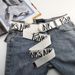 New English Printed Jeans With Decorative Belt, Korean Version Versatile Double Loop Buckle, Male And Female Student_voghion.com