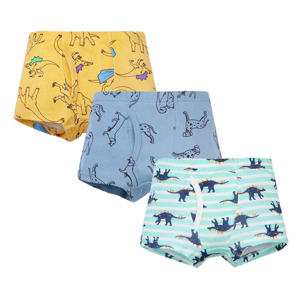 Mother&Kids Kinderunterwäsche, reine Baumwolle, 100 % Baumwolle, kein Clip, PP, kleine und mittelgroße Jungen-Baby-Boxer-Dinosaurier-Shorts_voghion.com