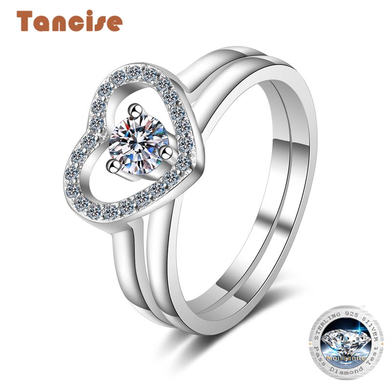 Tancise Moissanit-Herz-Ring-Sets für Frauen, Silber, platiniert, Pt950, Paar, Hochzeit, Verlobung, edler Schmuck_voghion.com