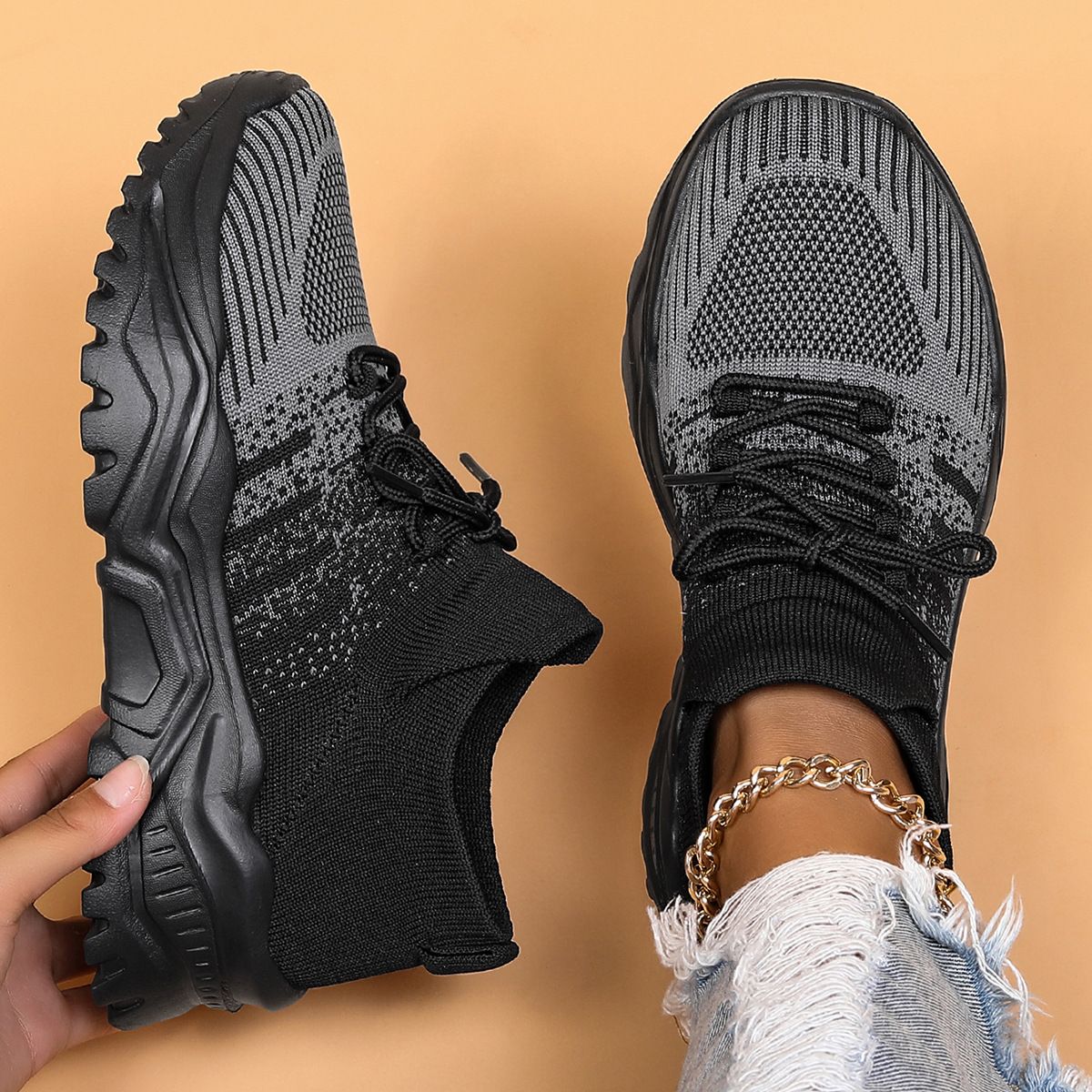 Scarpe da ginnastica traspiranti da donna taglie forti, slip-on, comode e comode_voghion.com