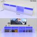 TV Console with Storage Cabinets, 82.6 Inch Long LED TV Stand with Full RGB Color Selection, 31 Modes Changing Lights Modern Entertainment Center with_voghion.com