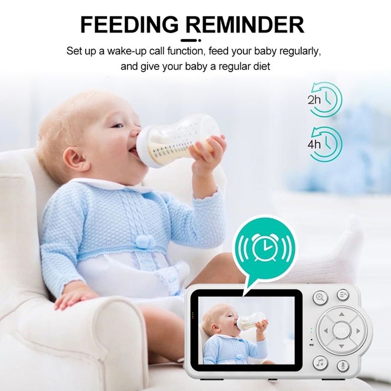 Baby Monitor 2.8in LCD Display Security Camera Video Intercom Cry Detection Night Vision Temperature Monitor For Newborn_voghion.com