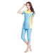 Muslim Swimwear Women's Swimsuit Muslim Conservative Swimsuit Loose Contrasting Color Two-piece Set Seaside Travel Hot Spring Suit_voghion.com