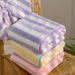 Asciugamano da bagno assorbente spesso a righe grandi Spot, regalo in pile corallo, set di asciugamani da bagno ad asciugatura rapida_voghion.com