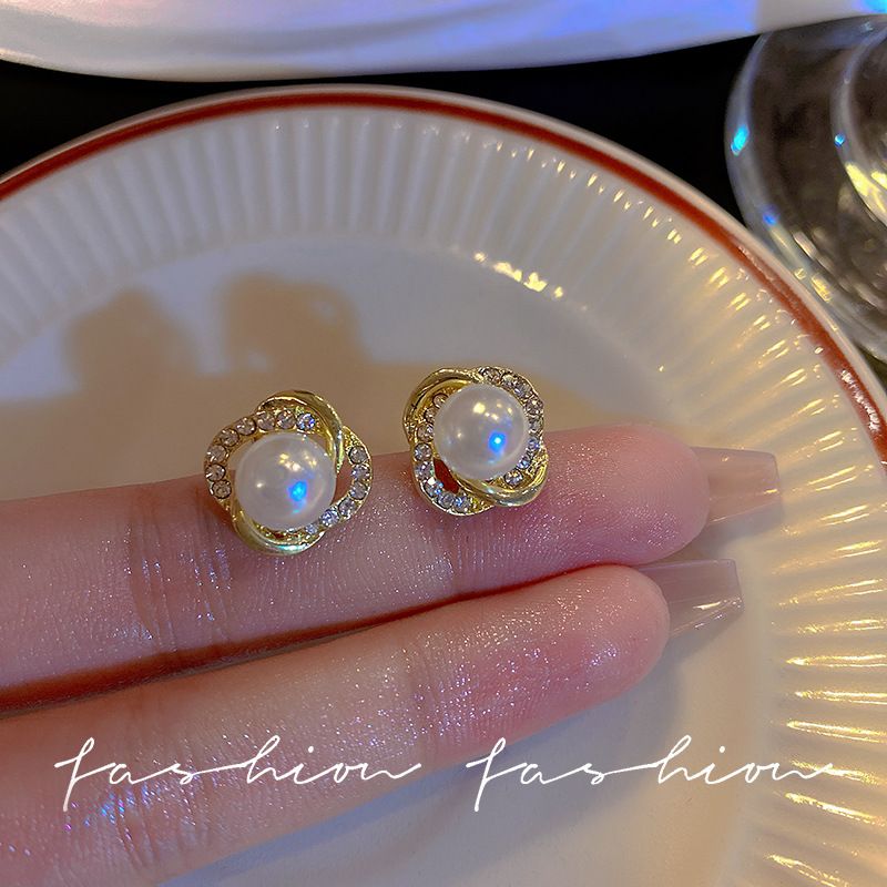 Korean Pearl For Women French Elegant High-end Stud Earrings S Silver Needle Ear Jewelry Trendy_voghion.com