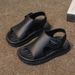 Trendy Solid Color Open Toe Boys, Breathable Non-slip Sandals For Vacation Beach, Summer_voghion.com
