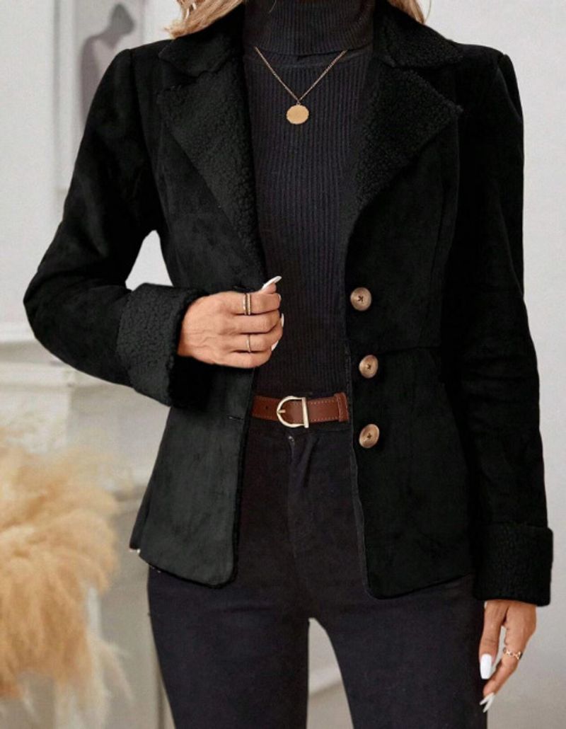 Giacca casual da uomo e da donna con fodera in pelliccia sintetica - Bomber invernale con collo in sherpa e tasche, caldo rivestimento esterno in poliestere, essenziale per lo streetwear_voghion.com