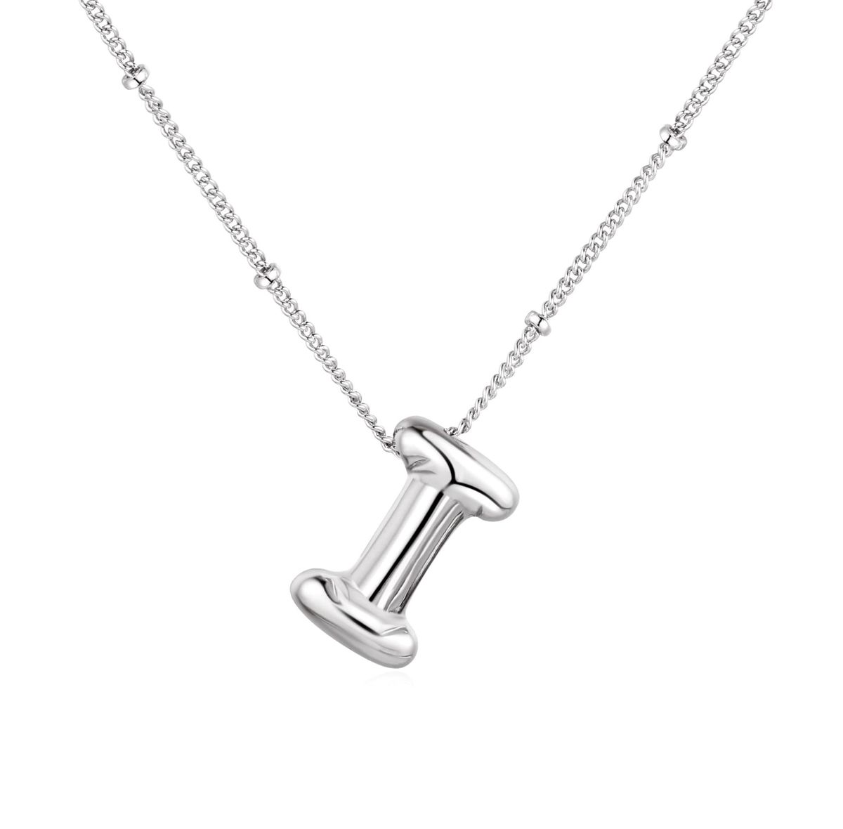 Collana con ciondolo a forma di palloncino in acciaio inossidabile K Gold da donna, con 26 ciondoli in inglese._voghion.com